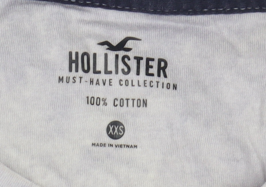 Hollister Boys Grey Cotton T-Shirt XXS Basic Logo Top