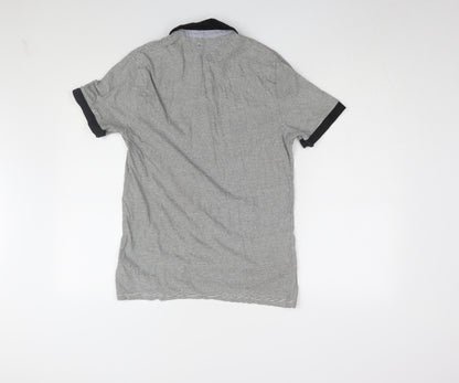 Spitalfields Men's Black Striped Polo Shirt Size M