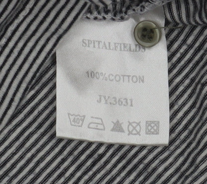 Spitalfields Men's Black Striped Polo Shirt Size M