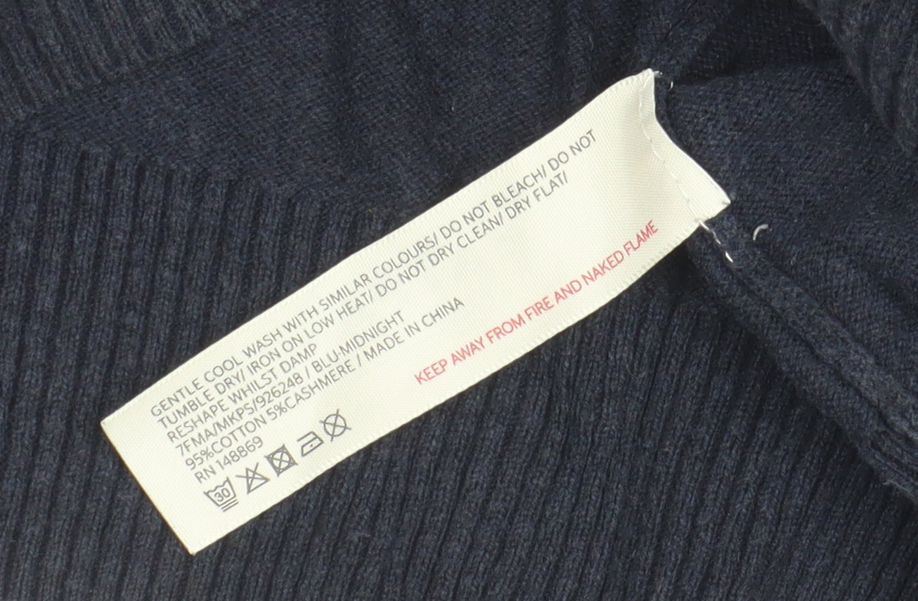 Fat Face Men's Blue M Cotton Cashmere Pullover Jumper