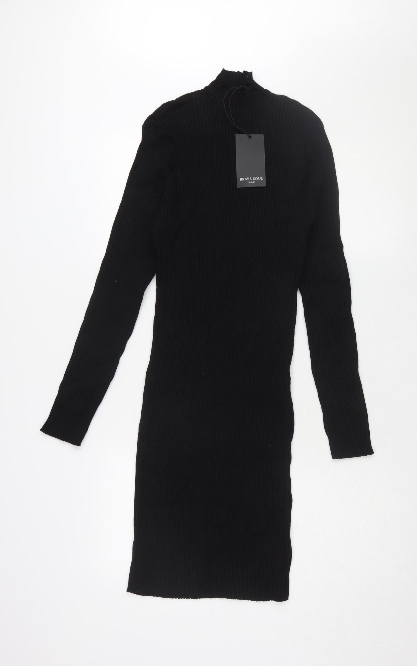 Brave Soul Women's Black Midi Bodycon Dress Size 22