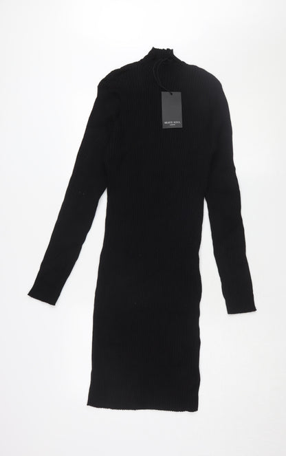 Brave Soul Women's Black Midi Bodycon Dress Size 22