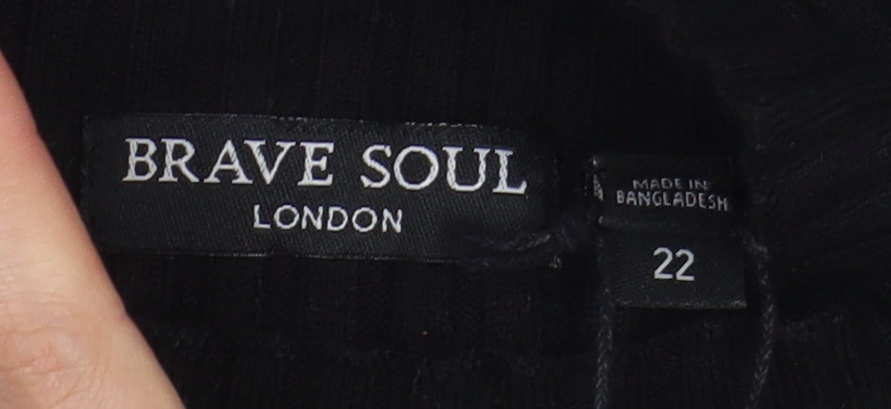 Brave Soul Women's Black Midi Bodycon Dress Size 22