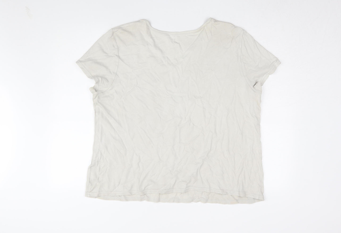 Womens UK Size 2XL White Stag White Basic T-Shirt