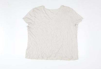 Womens UK Size 2XL White Stag White Basic T-Shirt