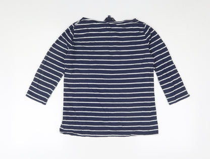 Womens UK Size 10 Crew Clothing Company Blue Jersey T-Shirt