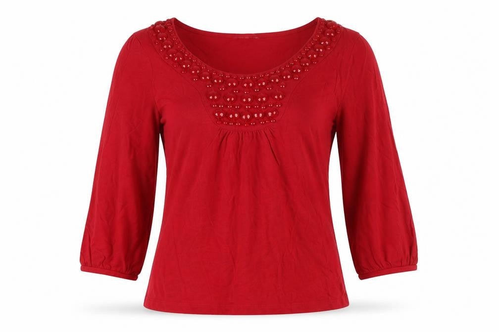 Womens UK Size 10 Red Herring Red Basic Blouse