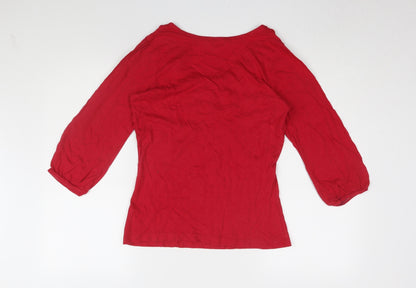 Womens UK Size 10 Red Herring Red Basic Blouse