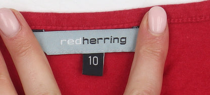 Womens UK Size 10 Red Herring Red Basic Blouse