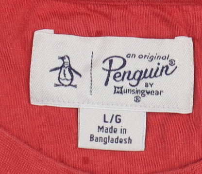 Penguin Men's Red Polka Dot Short Sleeve T-Shirt L