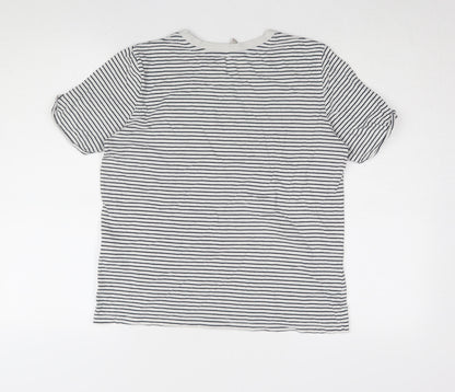 Womens UK Size M Pieces White Basic T-Shirt