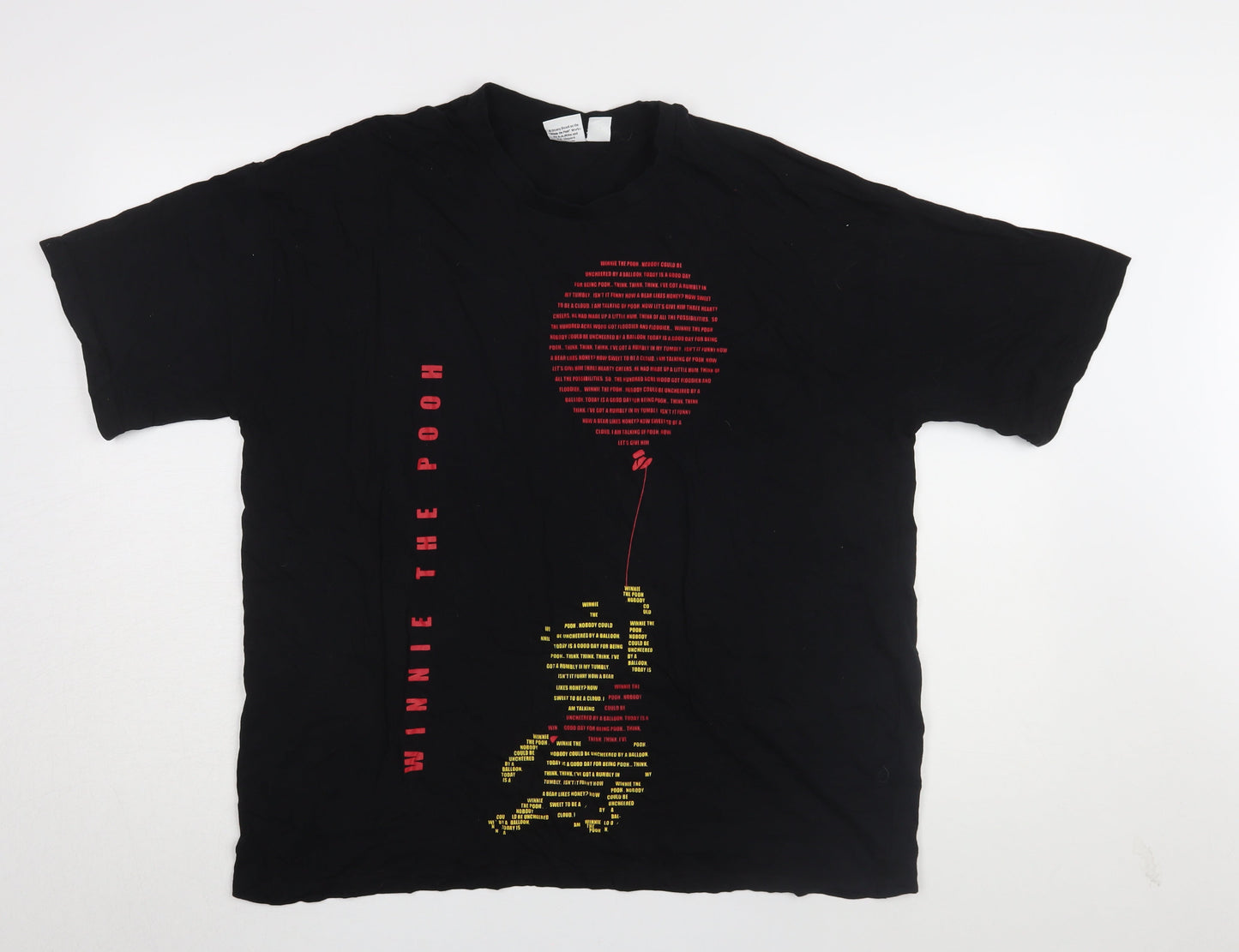 Unisex Adults UK Size L Disney Black Basic T-Shirt