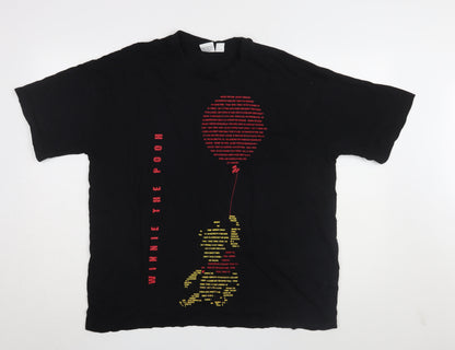 Unisex Adults UK Size L Disney Black Basic T-Shirt
