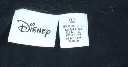 Unisex Adults UK Size L Disney Black Basic T-Shirt