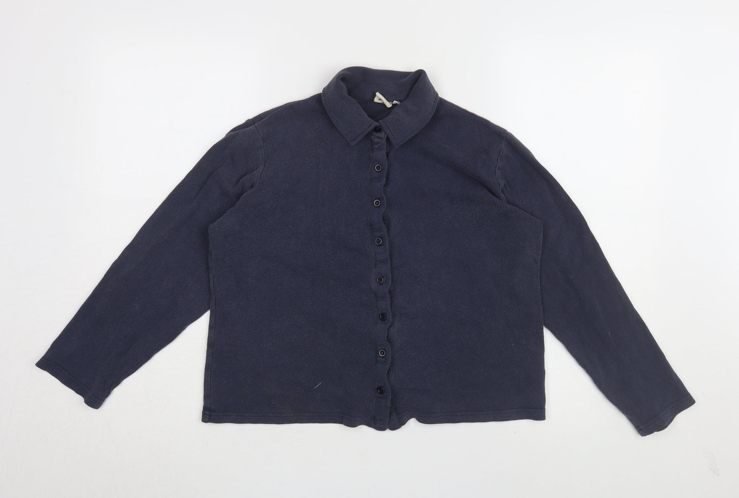 Womens UK Size 12 Cotton Traders Blue Basic Button-Up