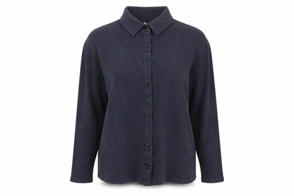 Womens UK Size 12 Cotton Traders Blue Basic Button-Up