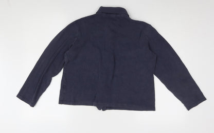 Womens UK Size 12 Cotton Traders Blue Basic Button-Up