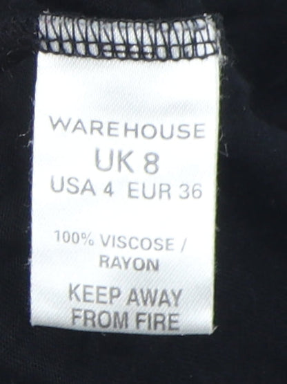 Womens UK Size 8 Warehouse Black  T-Shirt