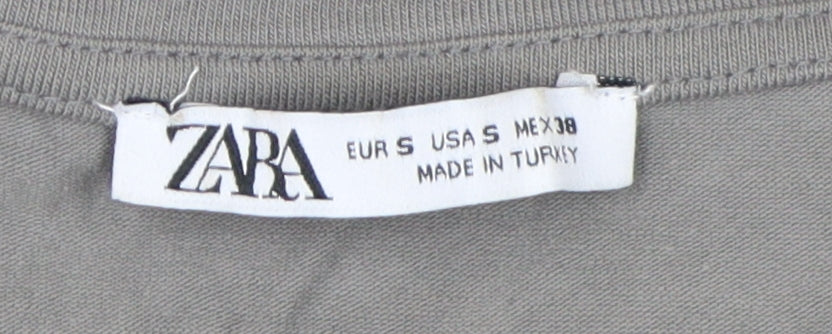 Unisex Adults UK Size S Zara Grey Basic T-Shirt