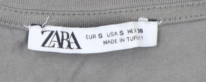 Unisex Adults UK Size S Zara Grey Basic T-Shirt