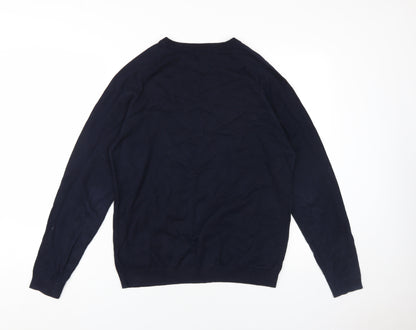 Next Men's Blue Pullover Jumper, Medium, Cotton Blend
