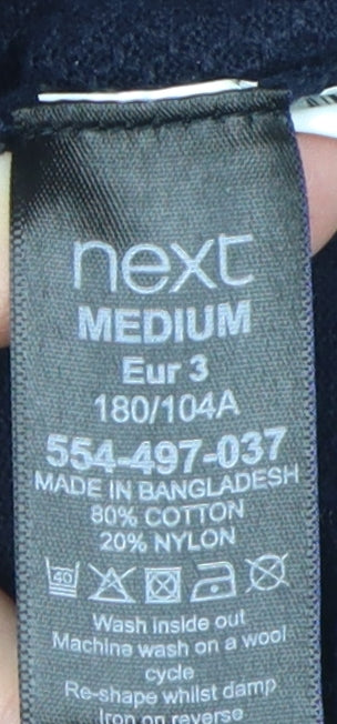 Next Men's Blue Pullover Jumper, Medium, Cotton Blend