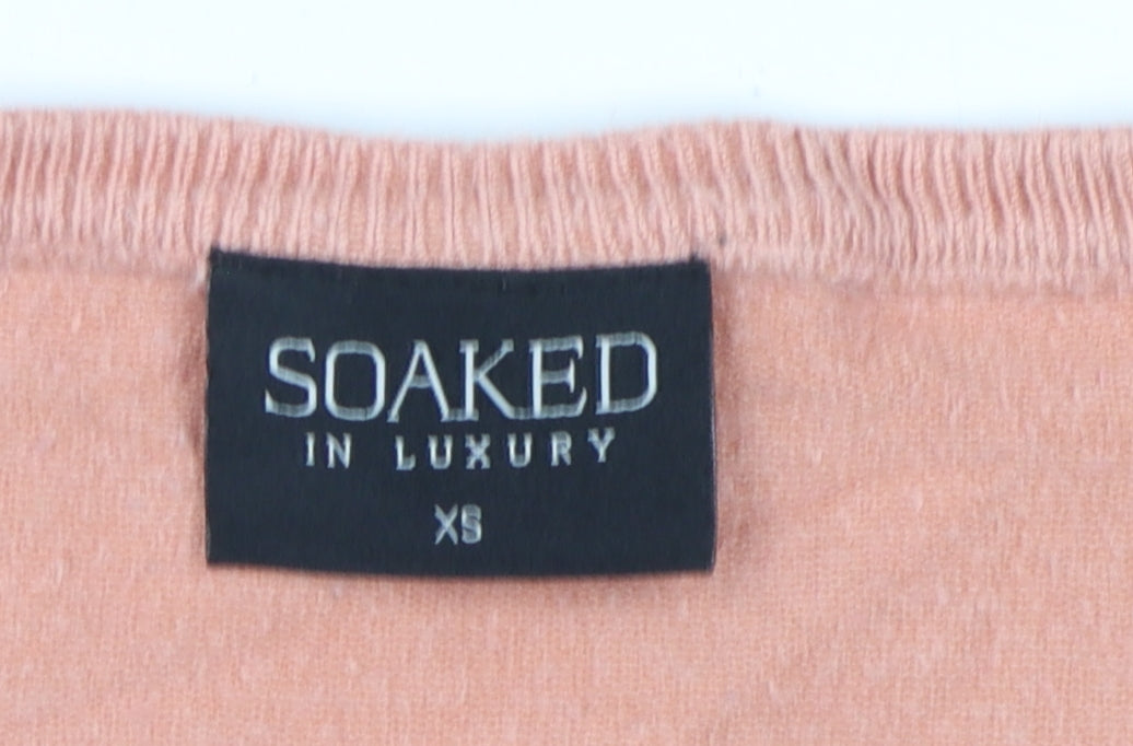 Womens UK Size XS Soaked in Luxury Pink Cardigan Jumper