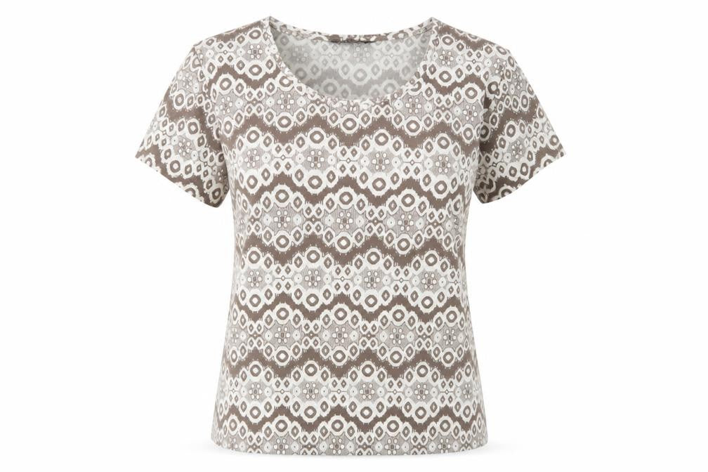 Womens UK Size 10 Alexara Beige Basic T-Shirt