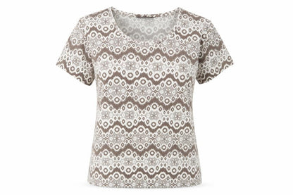 Womens UK Size 10 Alexara Beige Basic T-Shirt