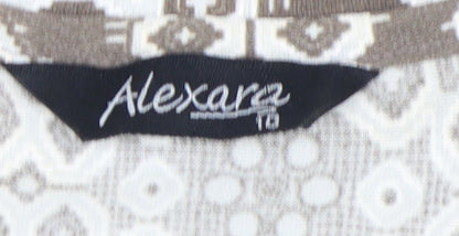 Womens UK Size 10 Alexara Beige Basic T-Shirt