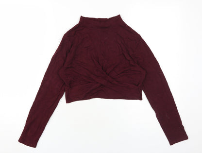 Womens UK Size 12 Topshop Red Cropped T-Shirt