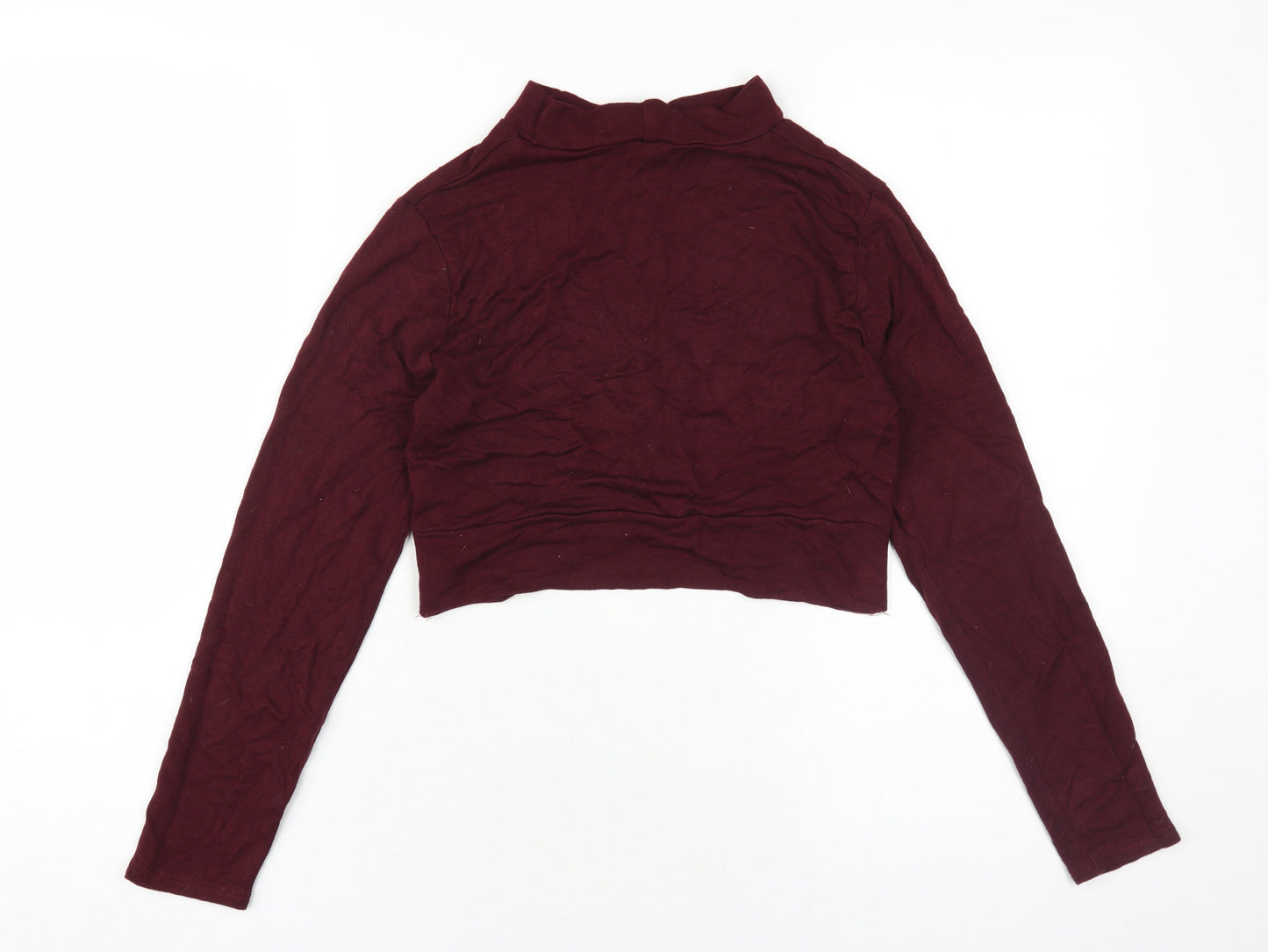 Womens UK Size 12 Topshop Red Cropped T-Shirt