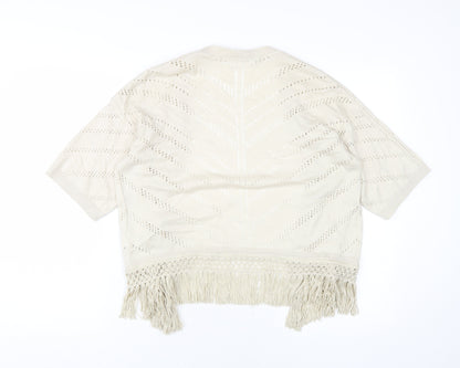 Dorothy Perkins Women's Beige Fringe Cardigan S