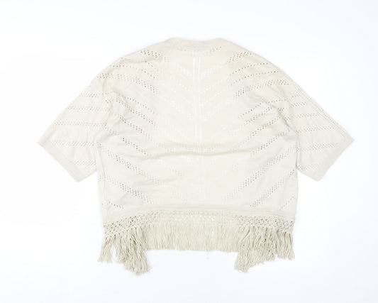 Dorothy Perkins Women's Beige Fringe Cardigan S