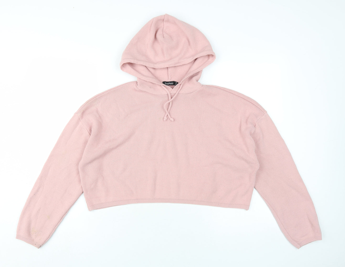 Boohoo Women's Pink Pullover Hoodie S