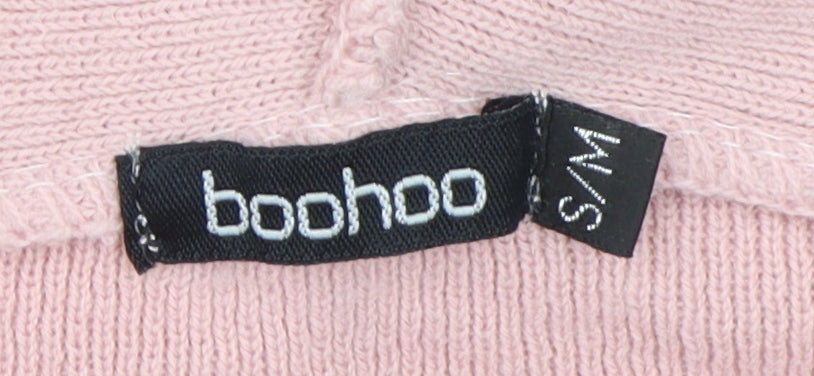Boohoo Women's Pink Pullover Hoodie S