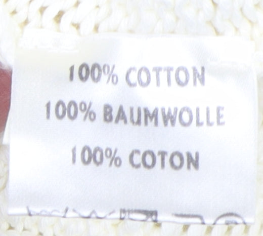 Straven Women’s Ivory Cotton V-Neck Pullover Jumper