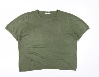 Womens UK Size 18 Marks and Spencer Green Basic T-Shirt