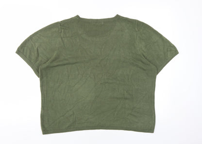 Womens UK Size 18 Marks and Spencer Green Basic T-Shirt