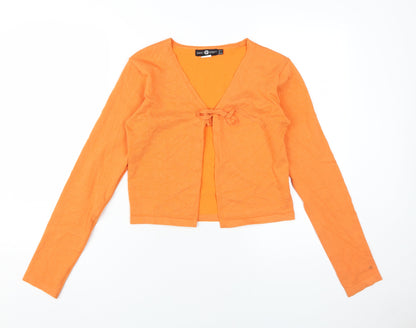 Daisy Street Women's Orange V-Neck Cardigan Size 12