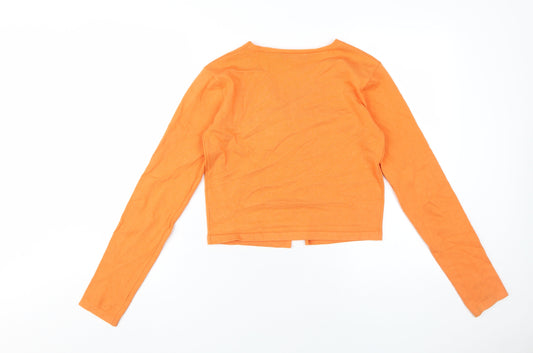 Daisy Street Women's Orange V-Neck Cardigan Size 12