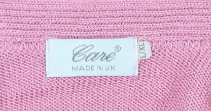 Womens UK Size XL Care Pink Cardigan Jumper