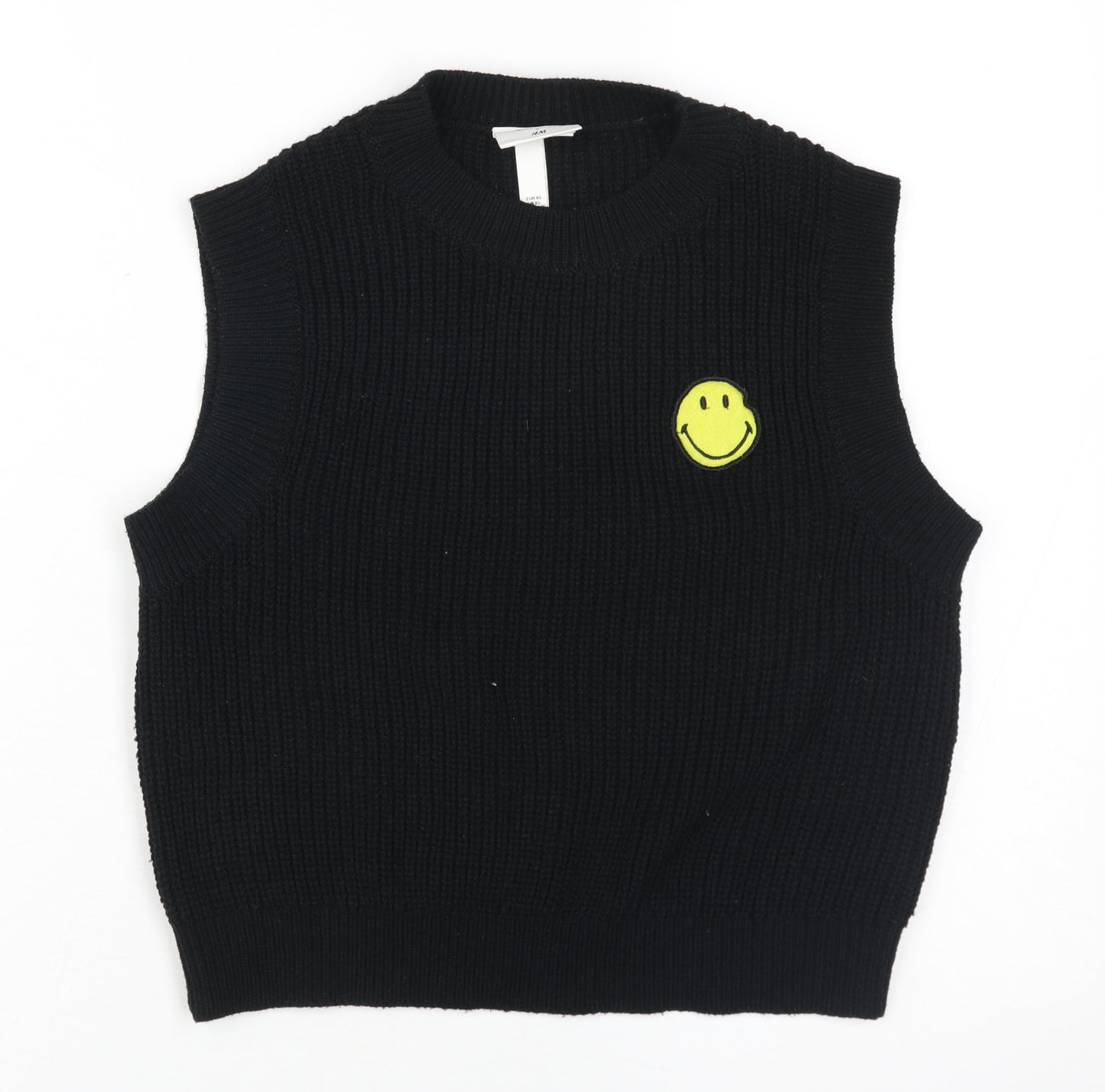 Unisex Adults UK Size XS H&M Black Vest Jumper