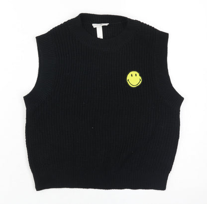 Unisex Adults UK Size XS H&M Black Vest Jumper