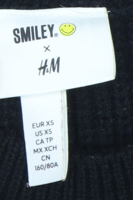 Unisex Adults UK Size XS H&M Black Vest Jumper