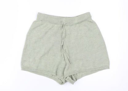 H&M Women's Green XS Sweat Shorts, Acrylic-Blend Casual