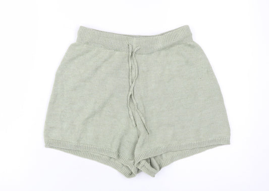 H&M Women's Green XS Sweat Shorts, Acrylic-Blend Casual