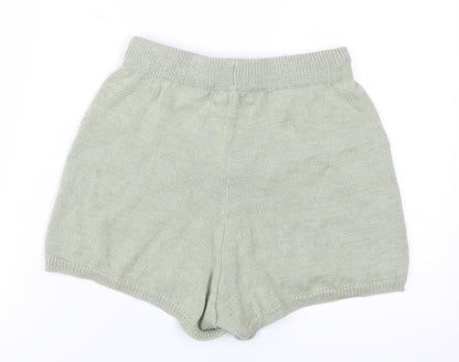 H&M Women's Green XS Sweat Shorts, Acrylic-Blend Casual