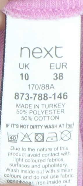 Womens UK Size 10 NEXT Pink Jersey T-Shirt