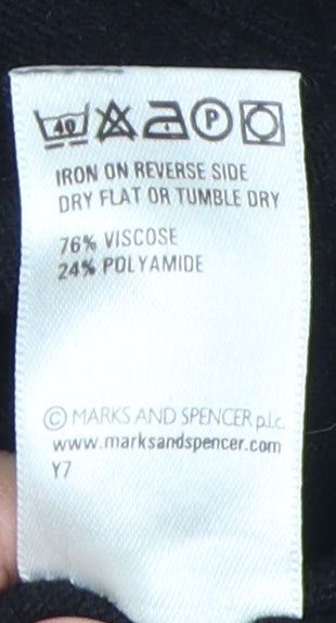 Womens UK Size 10 Marks and Spencer Black Basic Blouse